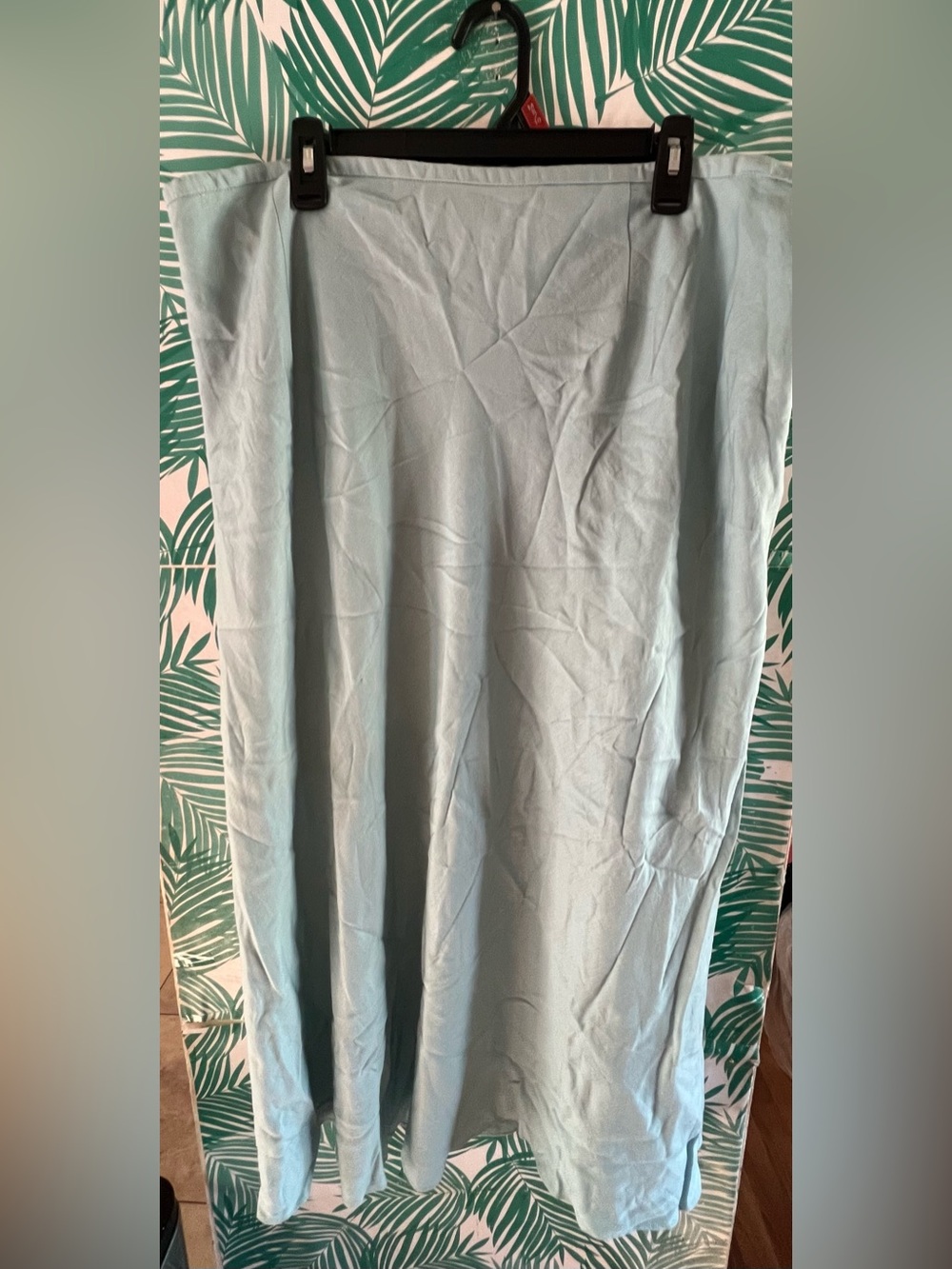 Plaza South Woman Light Blue Maxi Linen and Rayon Skirt 24W